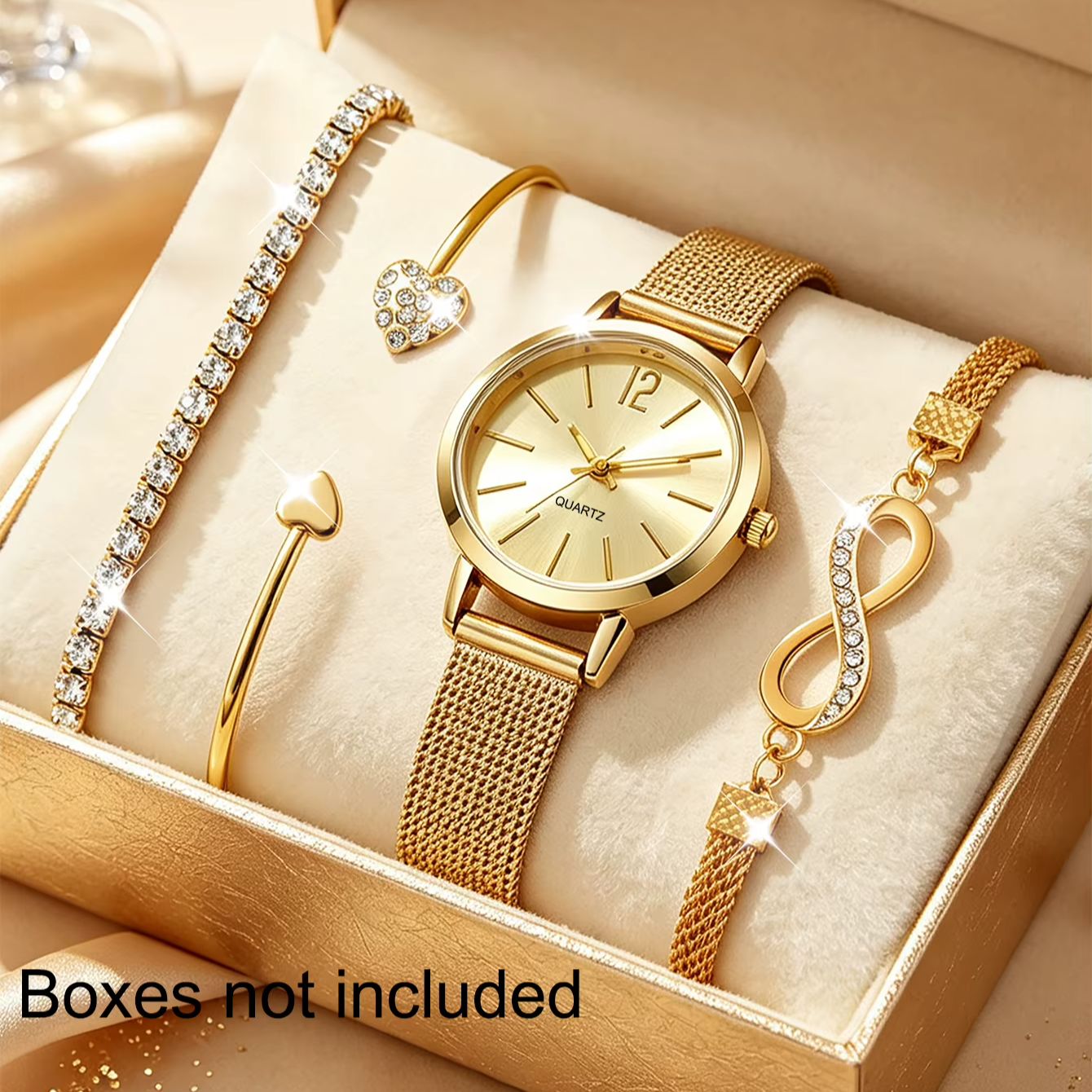 Luxury Watch Gift For Her - طقم ساعات نسائية أنيقة وعصرية مكون