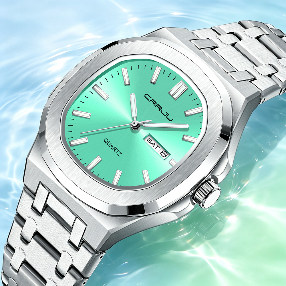 ساعة كوارتز رجالية من CRRJU 50 - مراجعة Luxury Watch Top 10 وسعره